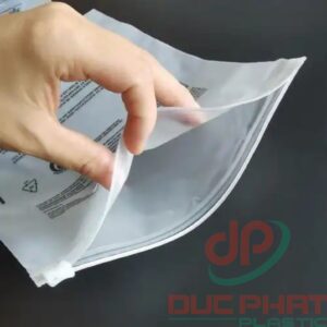 Túi CPE zipper lụa mờ