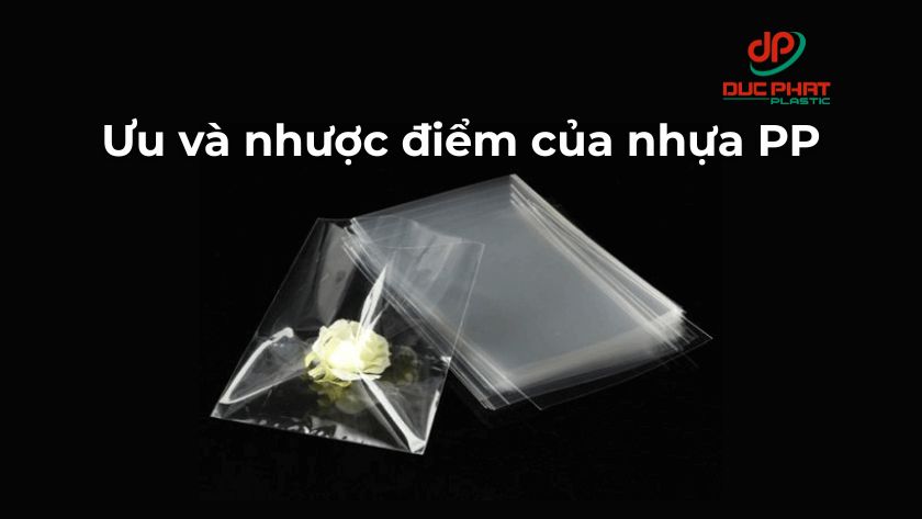 ưu và nhược điểm của nhựa PP qua sản phẩm túi nhựa sử dụng phổ biến trong đóng gói. Túi nhựa PP trong suốt, bề mặt bóng, có độ cứng vừa phải, thường dùng để đóng gói thực phẩm hoặc sản phẩm tiêu dùng.