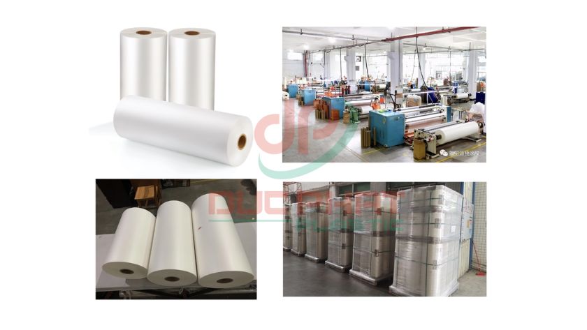 công nghệ in Offset trên bề mặt màng BOPP với lớp cán màng và xử lý sấy UV. Máy in Offset công nghiệp in trên giấy đã cán màng BOPP mờ hoặc trong, kết hợp với hệ thống sấy UV.