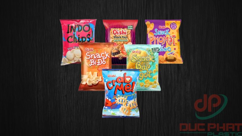 thiết kế bao bì snack do Bao Bì Đức Phát sản xuất – giải pháp toàn diện về thẩm mỹ, kỹ thuật và thương hiệu. Bao bì snack thiết kế nổi bật kèm logo Bao Bì Đức Phát, thể hiện năng lực in ấn và đóng gói chuyên nghiệp.