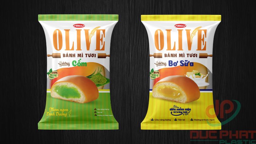 sự đa dạng trong thiết kế bao bì bánh mì tươi theo yêu cầu thương hiệu Nhiều mẫu bao bì bánh mì tươi với kiểu dáng đứng, ngang, có tay cầm, cùng màu sắc thương hiệu bắt mắt