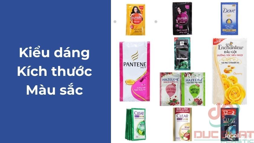Bao bì dầu gội với sự kết hợp hài hòa giữa thẩm mỹ, công nghệ sản xuất và tính ứng dụng, tạo khác biệt cho thương hiệu Các mẫu bao bì dầu gội với nhiều kiểu dáng, kích thước và màu sắc khác nhau, kết hợp thẩm mỹ, công nghệ ép thổi và ép phun